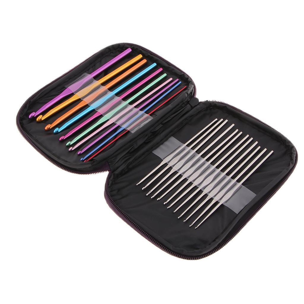1 Set Crochet Hooks  Weave Yarn Stitches Knitting Craft Tool Kit Case