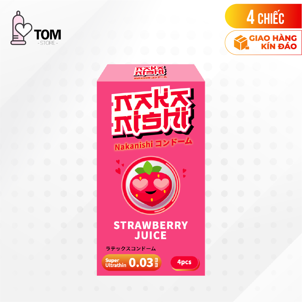 Bao cao su Nakanishi - Siêu mỏng 0.03mm - Hương dâu