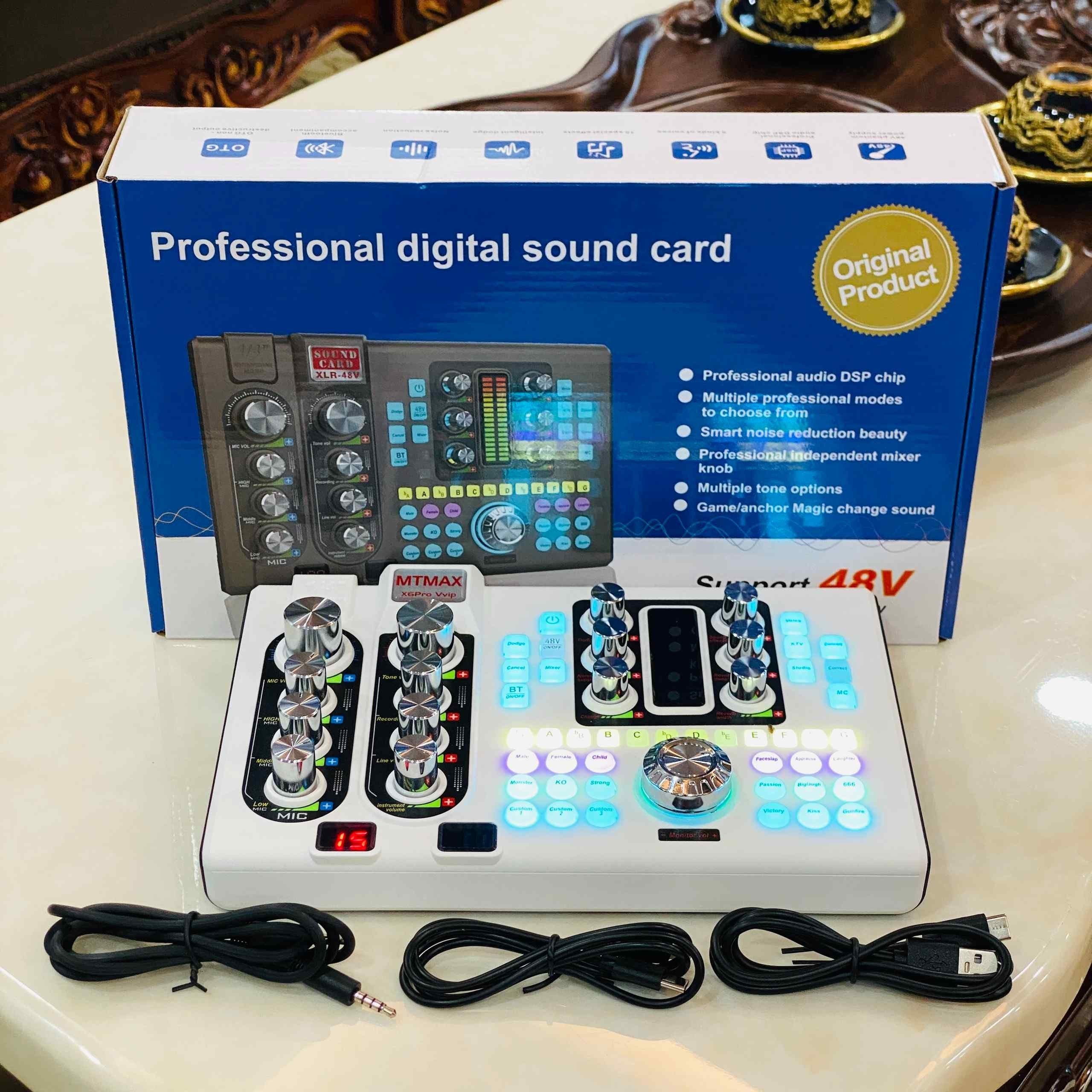 Soundcard MTMAX X6Pro - Thiết Bị Hỗ Trợ Thu Âm Và Phát Sóng Livestream Chất Lượng Cao, Tương Thích Với Nhiều Thiết Bị Âm Thanh