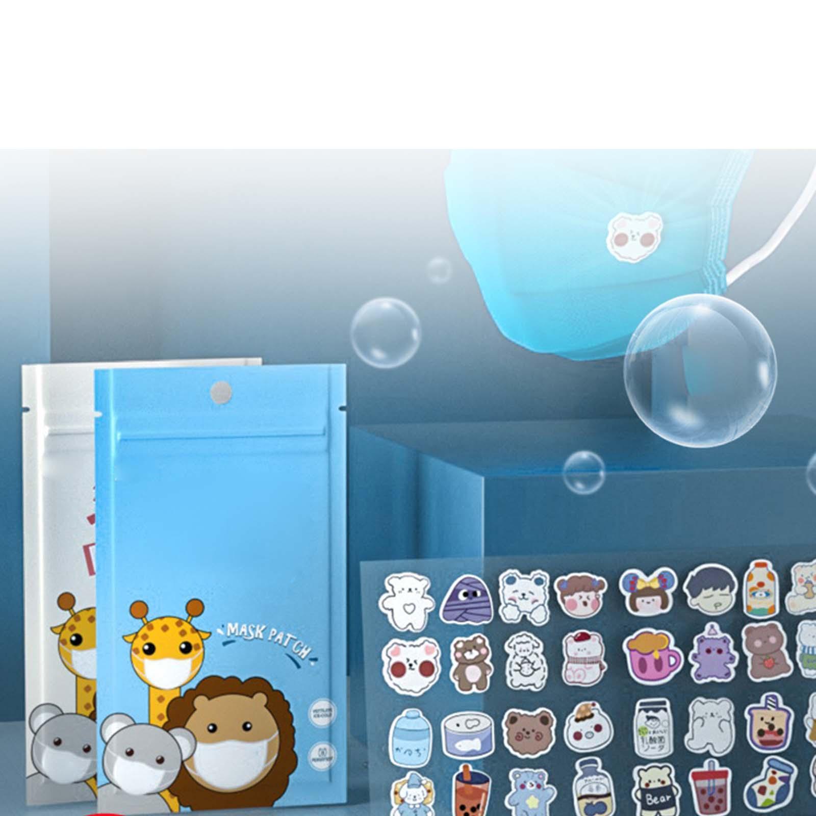 64Pcs Cartoon Fruit Scented Sticker for Face , Easy to Use for Kids