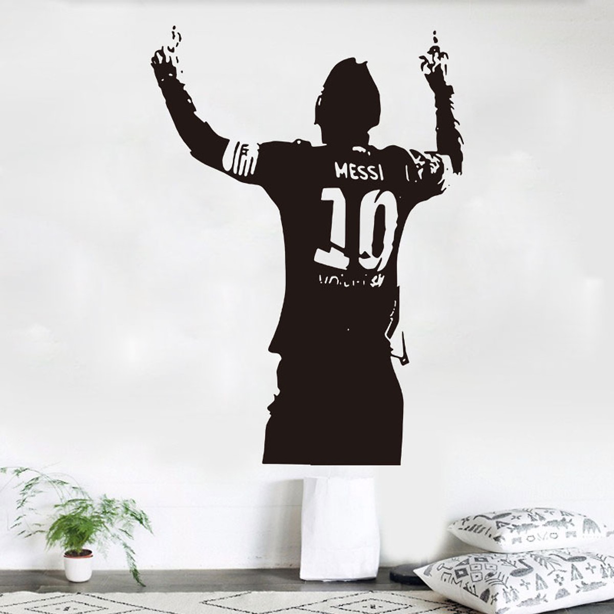 Decal dán tường Messi ngôi sao bóng đá trang trí quán sang trọng