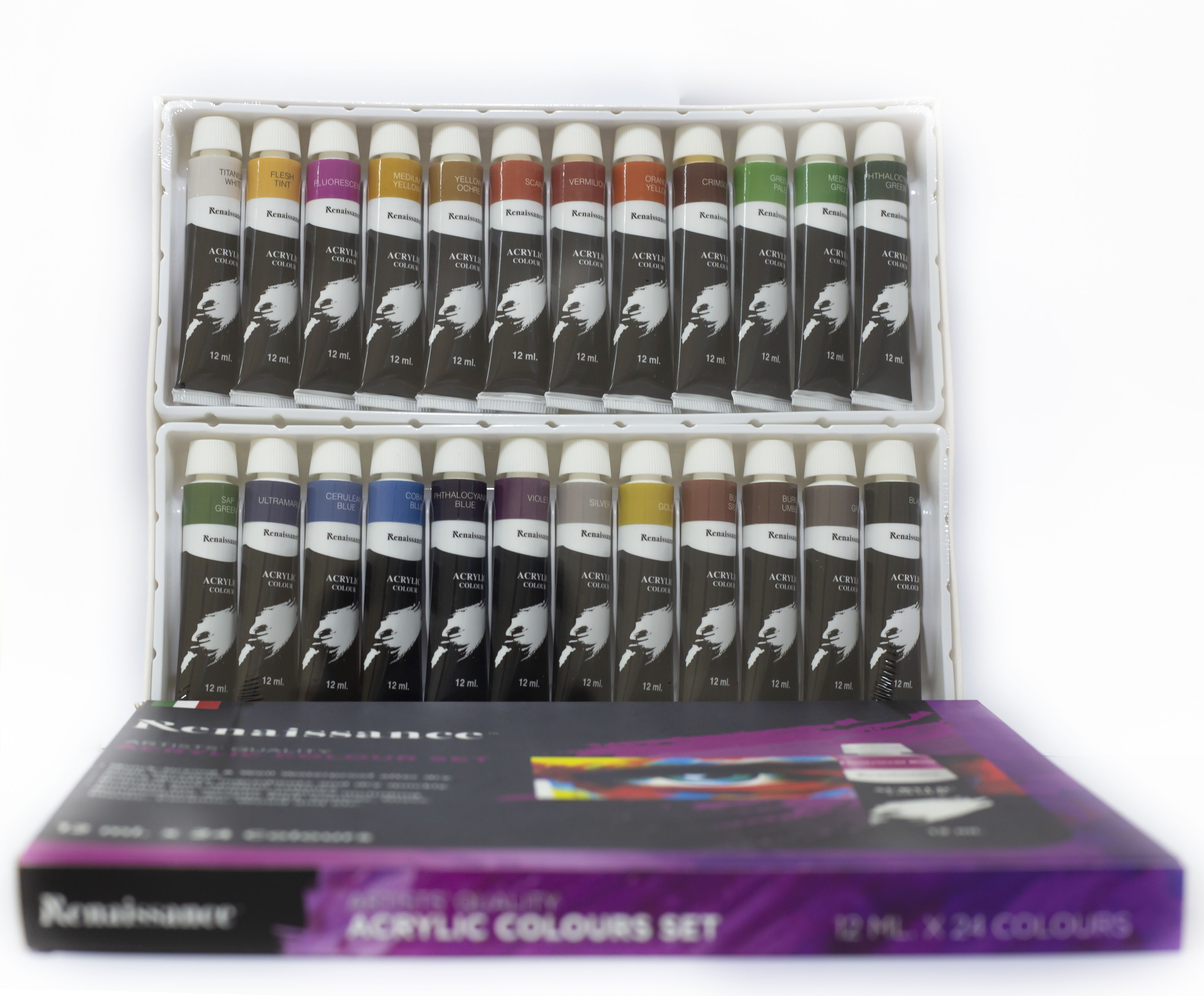Bộ màu vẽ nước Renaissance Acrylic 24 màu x12 ML