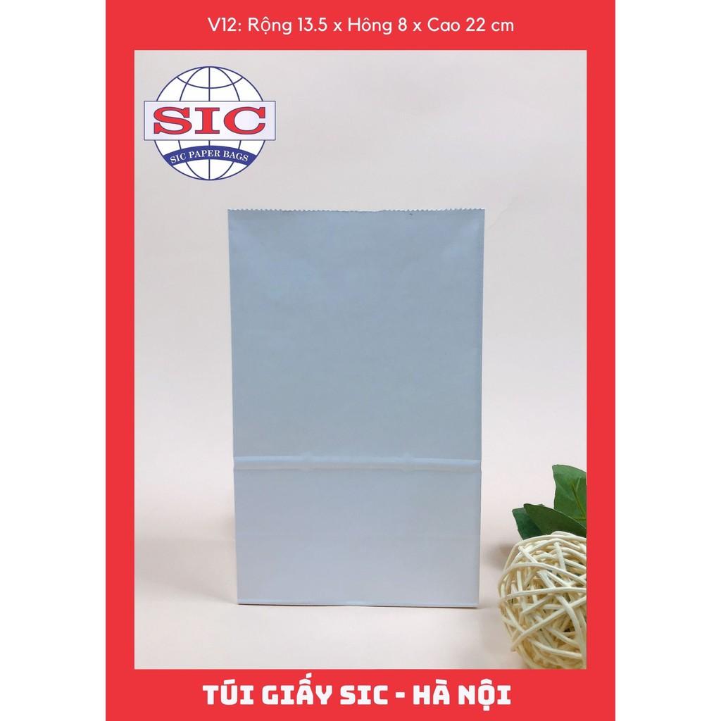10 CHIẾC TÚI GIẤY KRAFT V12: 13.5x8x22 MÀU TRẮNG KHÔNG QUAI