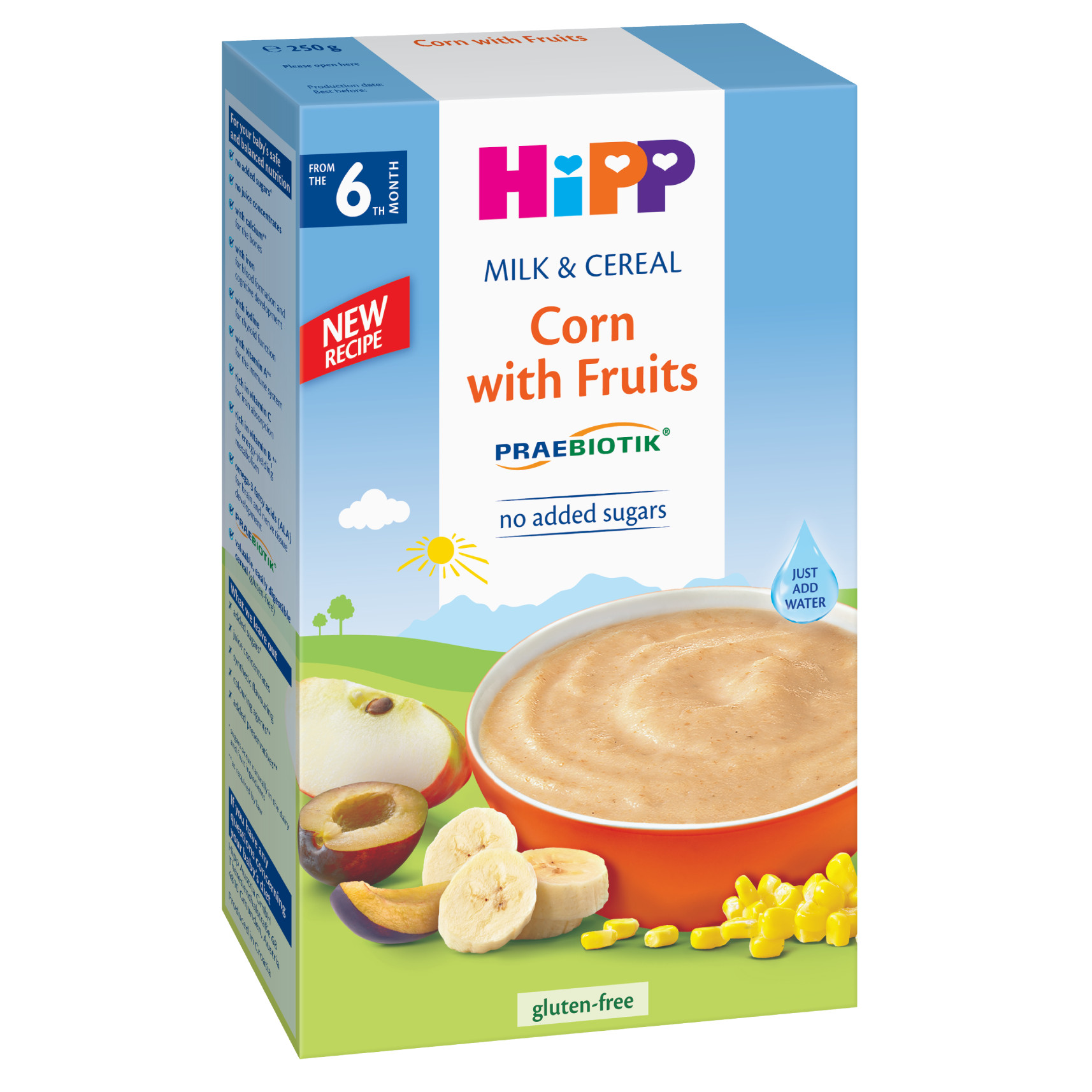 BỘT ĂN DẶM HIPP Bột dinh dưỡng Hoa quả sữa, bắp