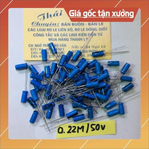 Tụ hoá 0.22/50 v giá bán 100 chiếc [ShopUyTín]