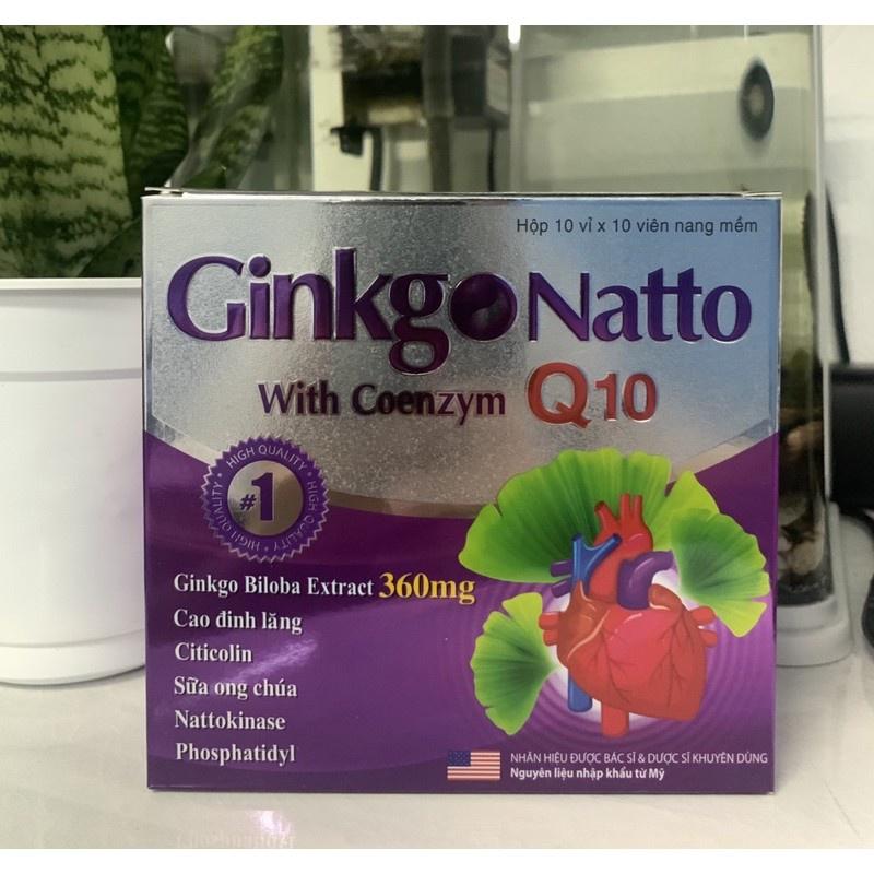 Ginkgo Natto Q10 Tăng cường lưu thông máu, giảm các di chứng sau tai biến (hộp 100 viên )