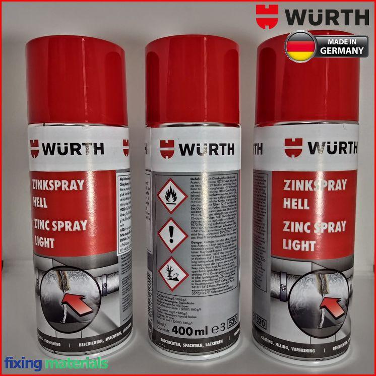 Chai xịt mạ kẽm chống gỉ sét chuyên dụng cao cấp Wurth ZINC SPRAY-400ml (SX tại Đức, 96.5% kẽm)