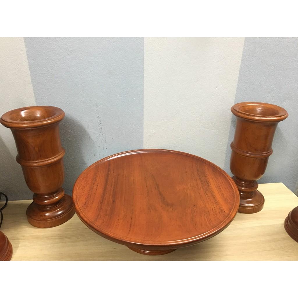 Mâm bồng gỗ gụ đường kính 30 cm cỡ trung