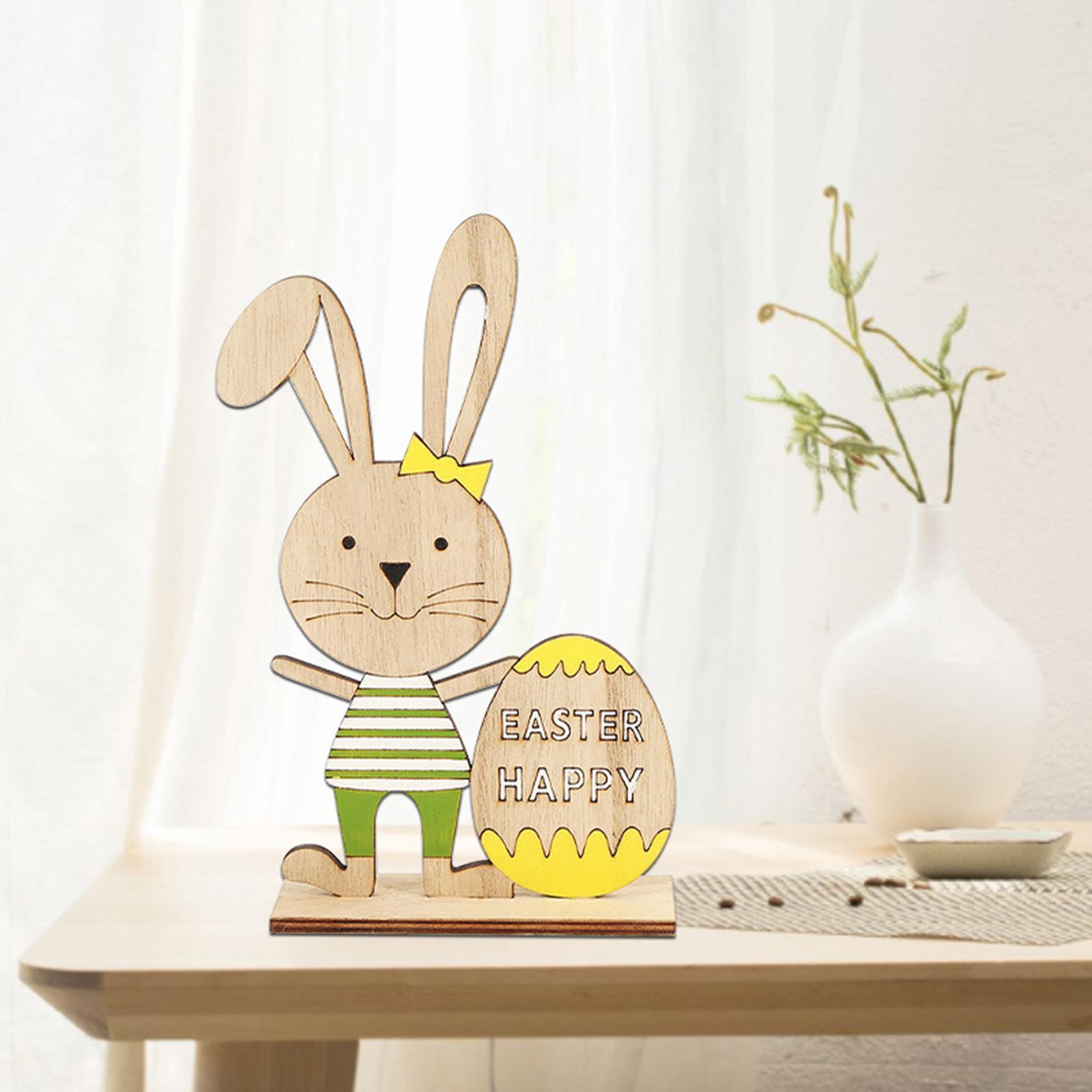 Wooden Easter Tabletop Decoration Sign Decorative Props for Office Party Supplies