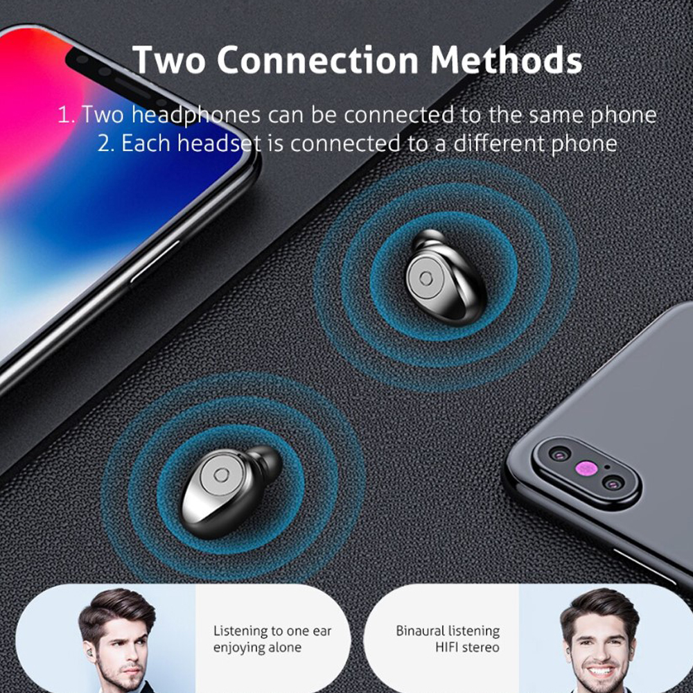 Tai Nghe Bluetooth TWS F9 Tai Nghe Nhét Hai Tai Bluetooth 5.0 True wireless Cảm Ứng Vân Tay, Nút Bấm Chống Nước Dock Sạc Dự Phòng - VÂN TAY