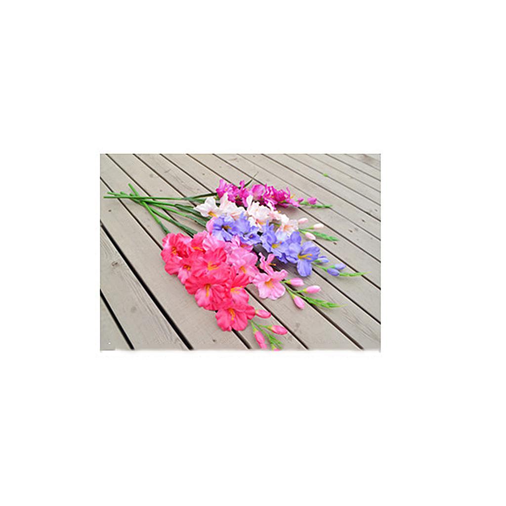 4X Artificial Simulation Gladiolus Flower Stem Wedding Home Decor