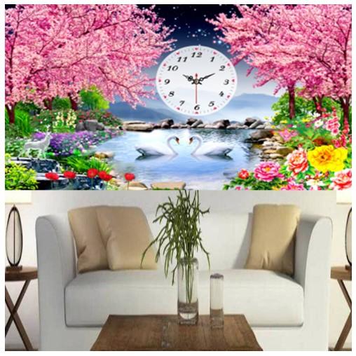 Tranh Đính Đá VỢ CHỒNG THIÊN NGA . Kích Thước: 83cm x 55cm
