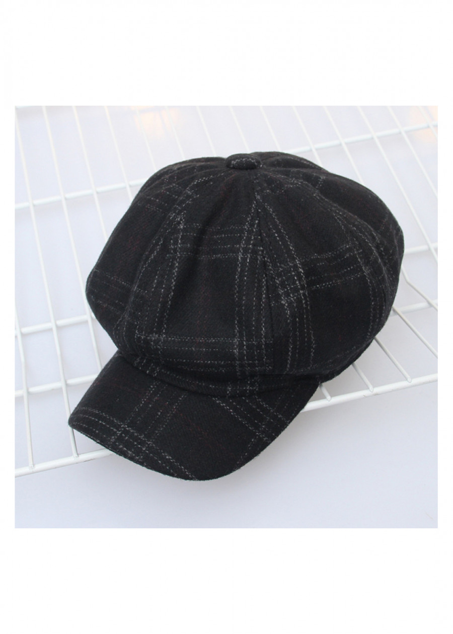 Nón Nồi Beret Kẻ Caro Phong Cách Hàn Quốc P910
