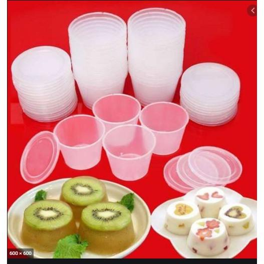 Cốc nhựa đựng caramen, flan, sữa chua, rau câu hình tròn