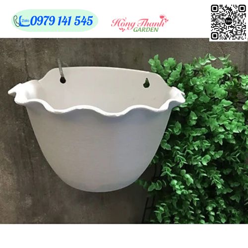 Chậu Nhựa Ốp Tim Treo Tường Loại Dày Xịn Trồng Hoa Cây Cảnh Siêu Xinh - Chậu ốp tường vành bèo (Lựa chọn nhiều màu sắc)