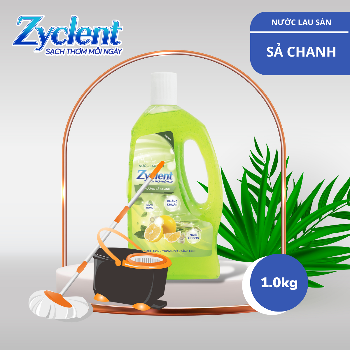 NƯỚC LAU SÀN ZYCLENT EXTRA HƯƠNG SẢ CHANH - 1KG