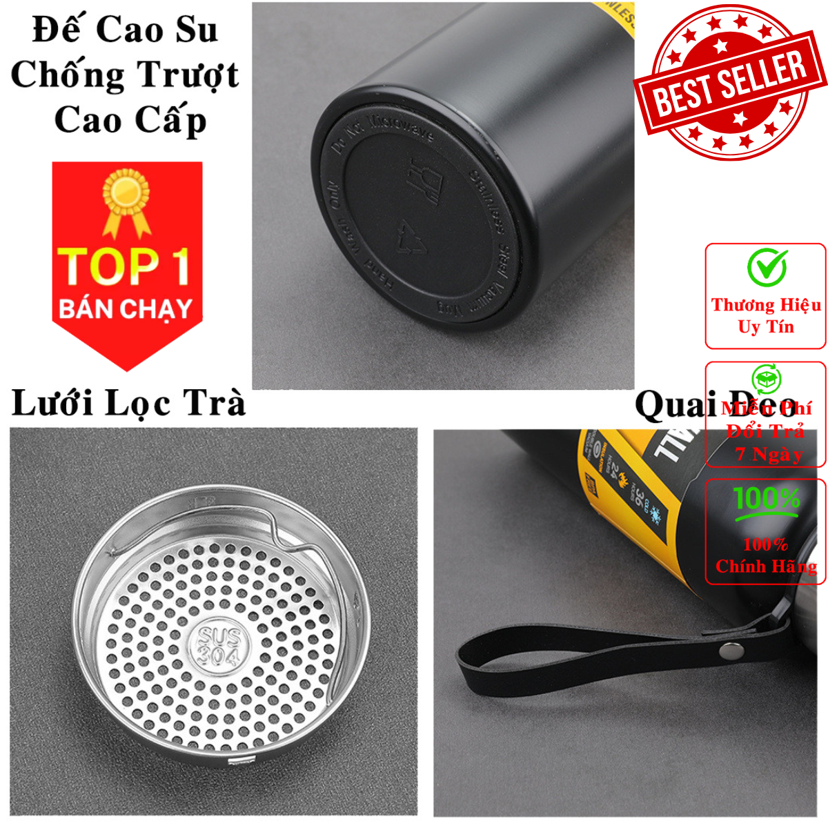 bình giữ nhiệt 1500ml, bình giữ nhiệt 1000ml, bình giữ nhiệt đi học, bình giữ nhiệt cute DoDoDios - chất liệu inox 304 an toàn tuyệt đối - Chính hãng DoDoDios