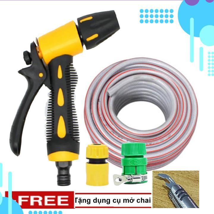 Bộ dây vòi xịt ️bơm nước phun sương️ , tăng áp 3 lần, loại 20m 206319 cút sập,nối vàng+ mở chai