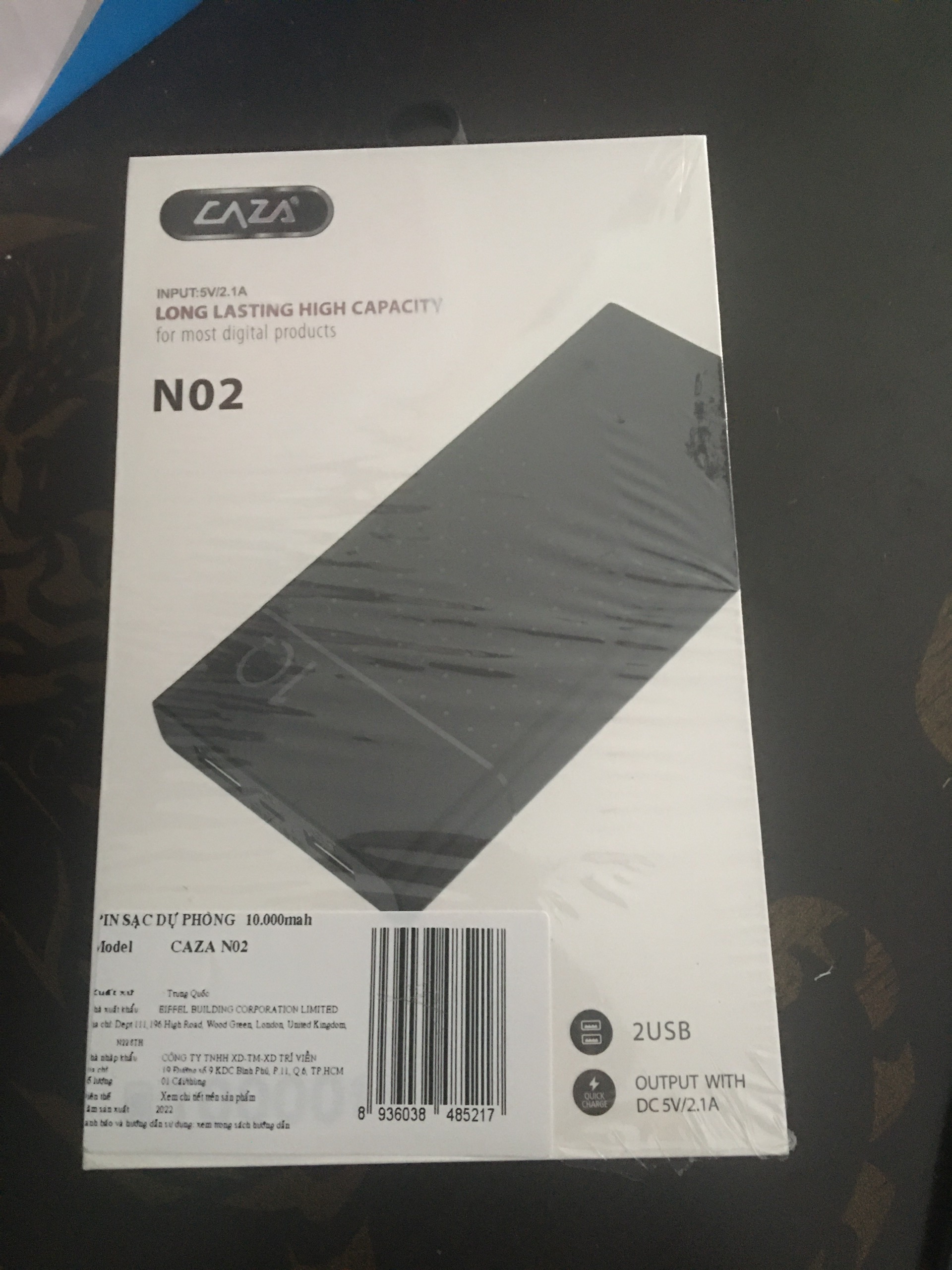 Pin sạc dự phòng NO2 10.000 mAH có 2 cổng sạc USB sạc được nhiều lần , với nhiều thiết bị rất tiện dụng