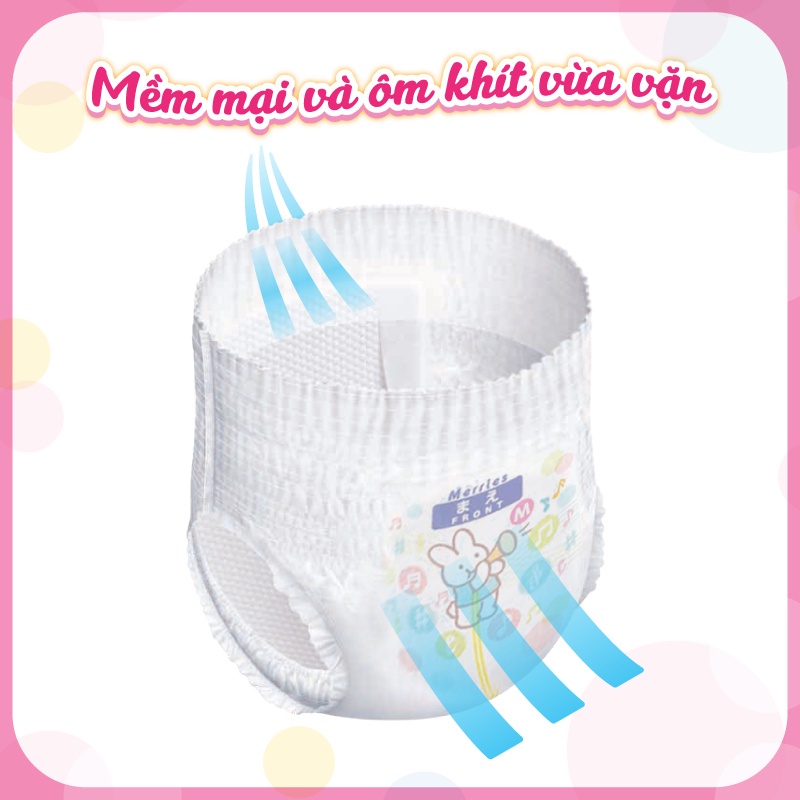 Tã/bỉm quần Merries size M - 52 miếng (dành cho bé từ 6 - 11kg)