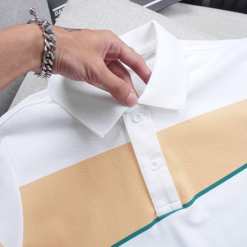 ÁO THUN NAM CÁ SẤU CỔ BẺ PHỐI MÀU ĐẸP