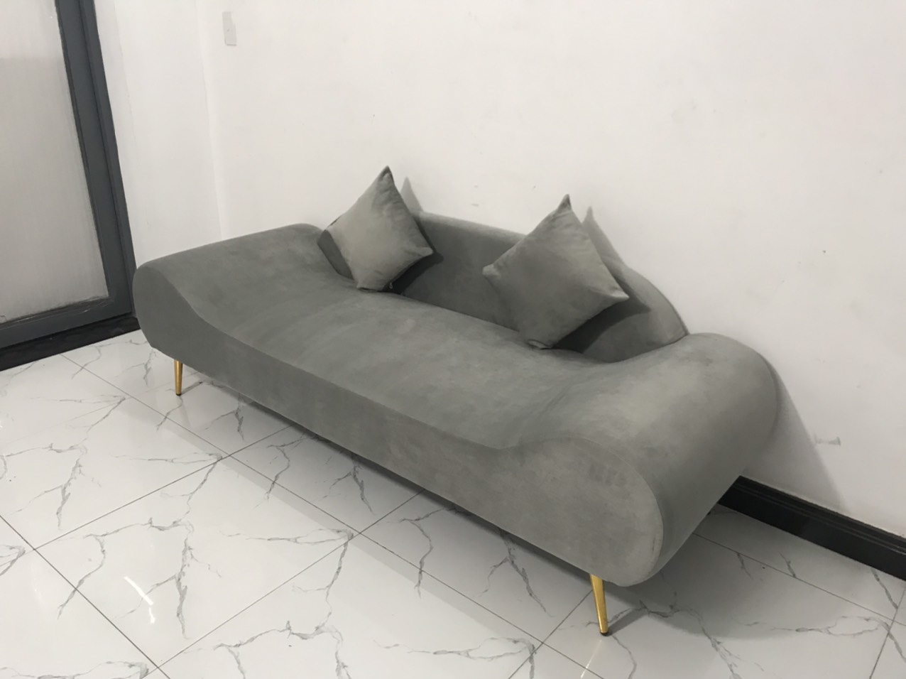 Ghế sofa băng thuyền 2m xám trắng