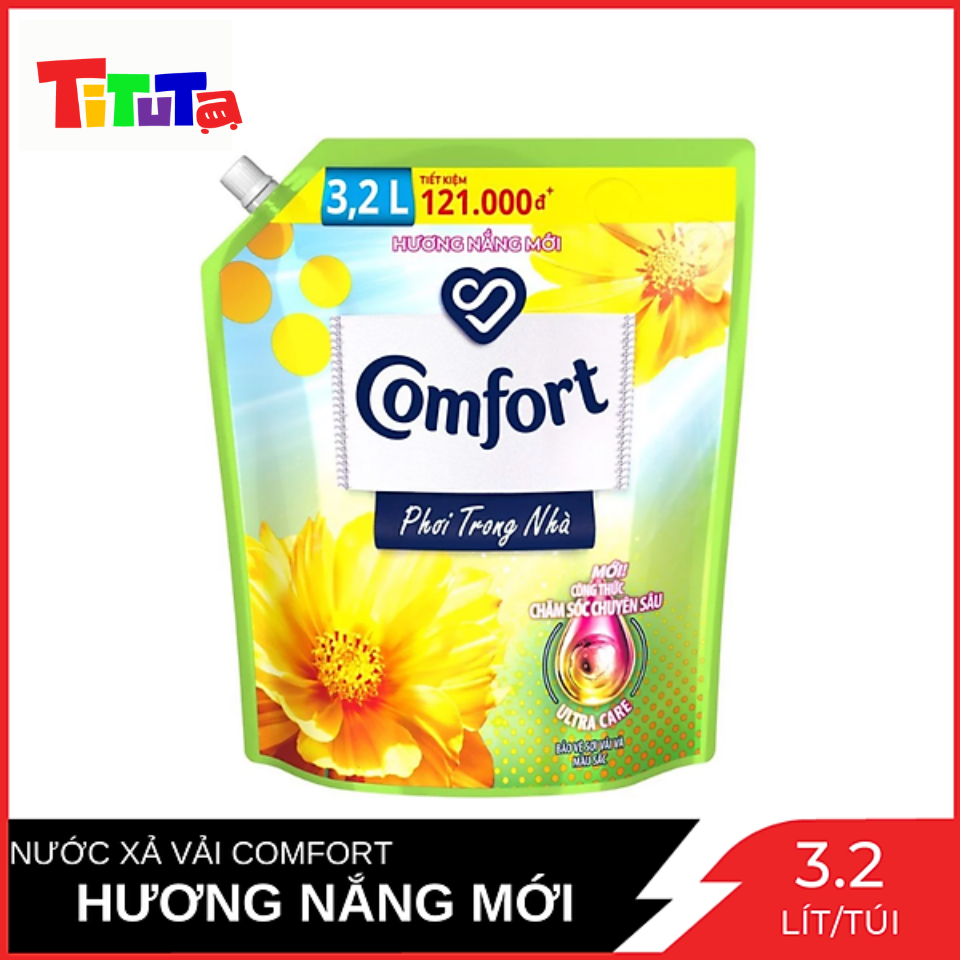 Nước Xả Vải Comfort Hương Nắng Mới (Vàng) Túi 3.2L