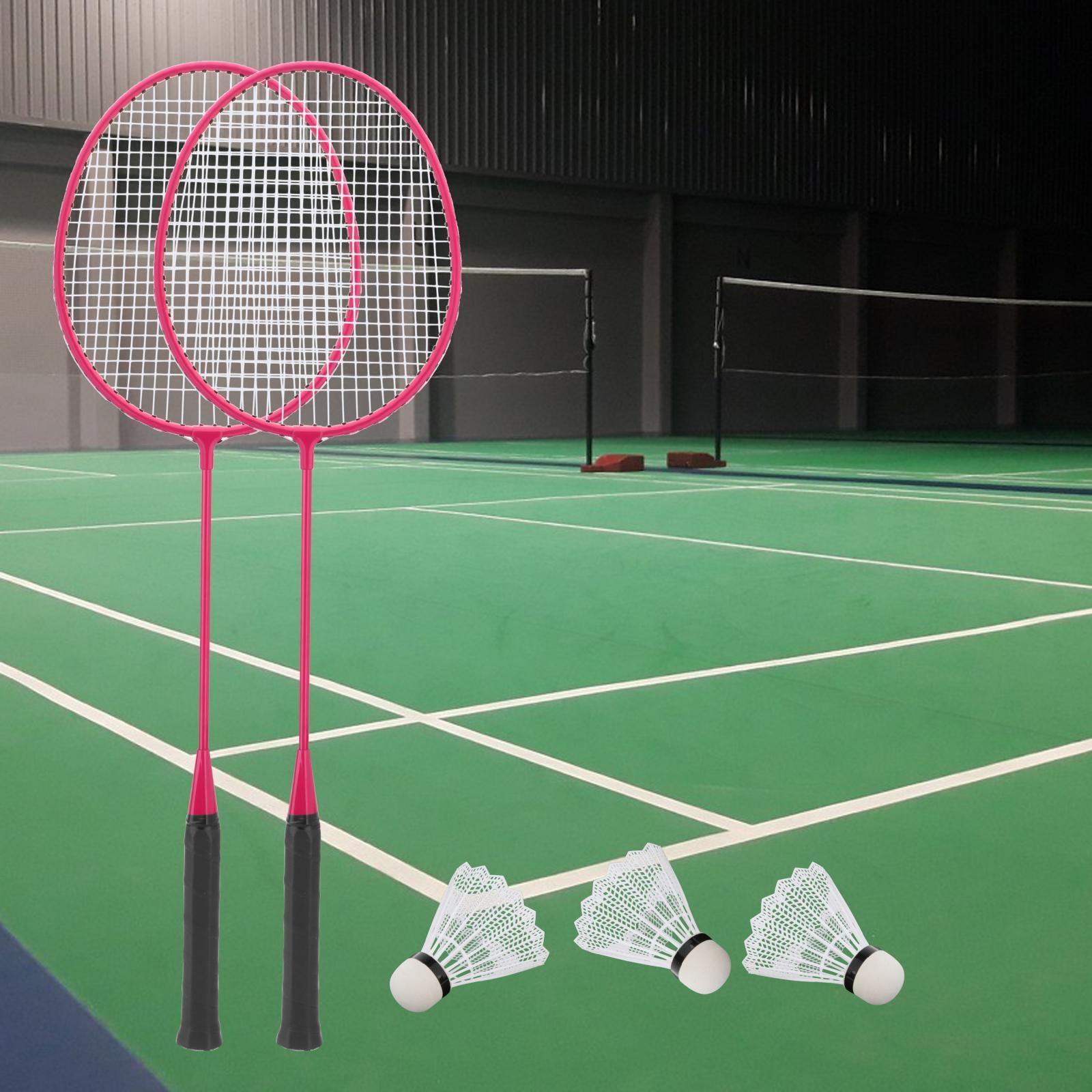 2x Badminton Rackets Badminton Shuttlecock Tennis Racquet with 3 Nylon Balls Badminton Racquets for Beginners Beach Lawn Playing Kids Adults