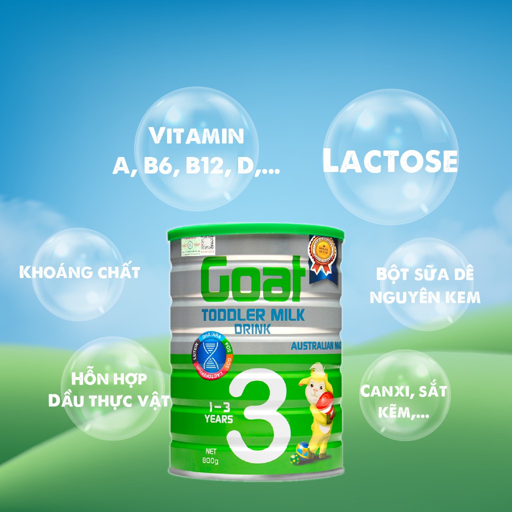 Combo 2 Hộp Sữa Dê Hoàng Gia Úc Goat Toddler Milk 3 Bổ Sung Dinh Dưỡng Cho Bé ROYAL AUSNZ 800g