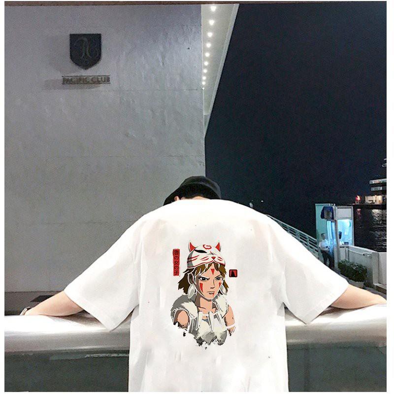 Áo thun unisex form rộng hình cô gái phong cách Nhật Bản vải dày mịn 2020T2443