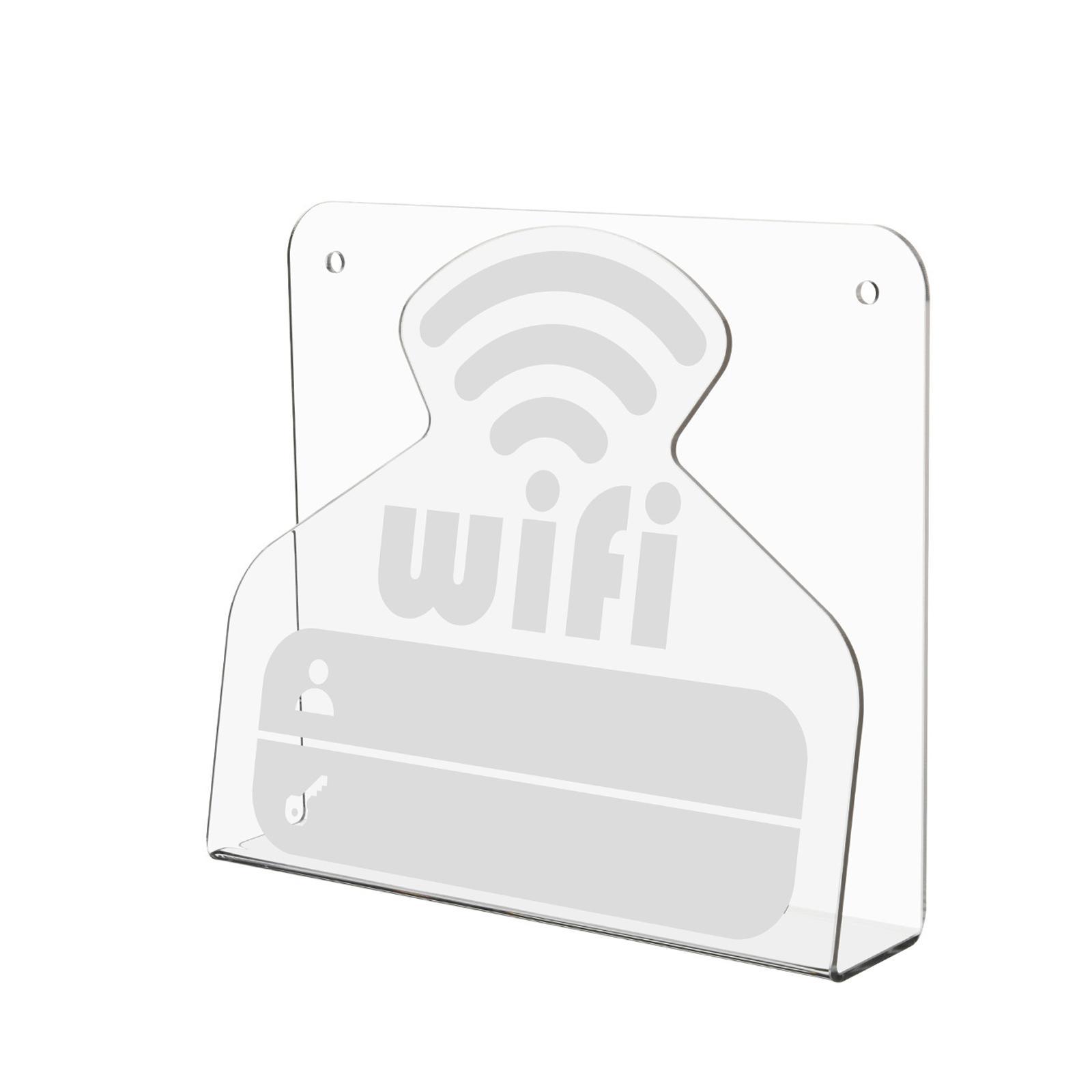 WiFi Pattern Password Sign Acrylic Clear Reusable for Reception Hotel Office