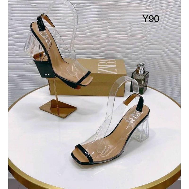 GIÀY CAO GÓT MICA HỞ MŨI VIỀN HÀNG ĐẸP - 7P