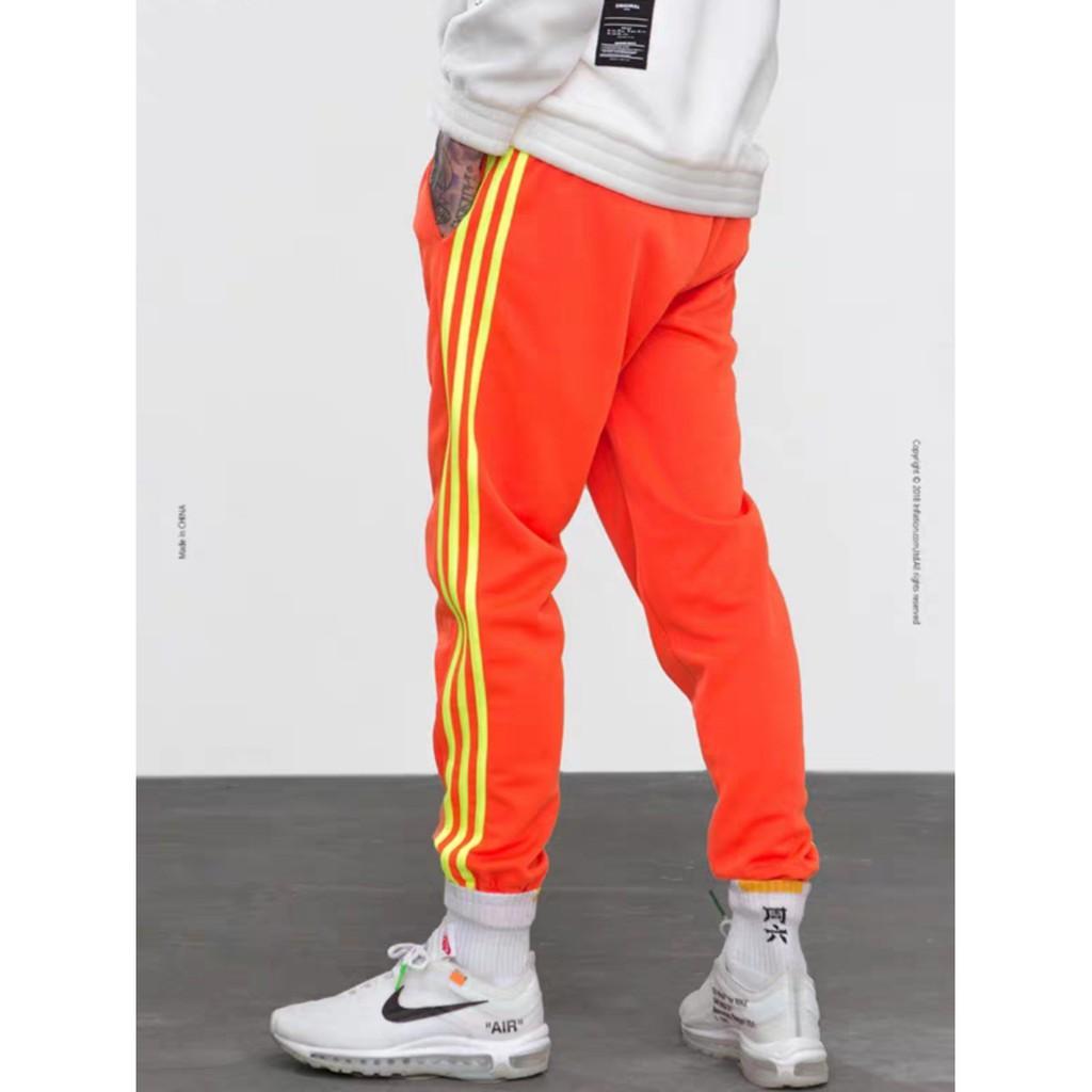 Quần jogger cam sọc neon - ẢNH THẬT