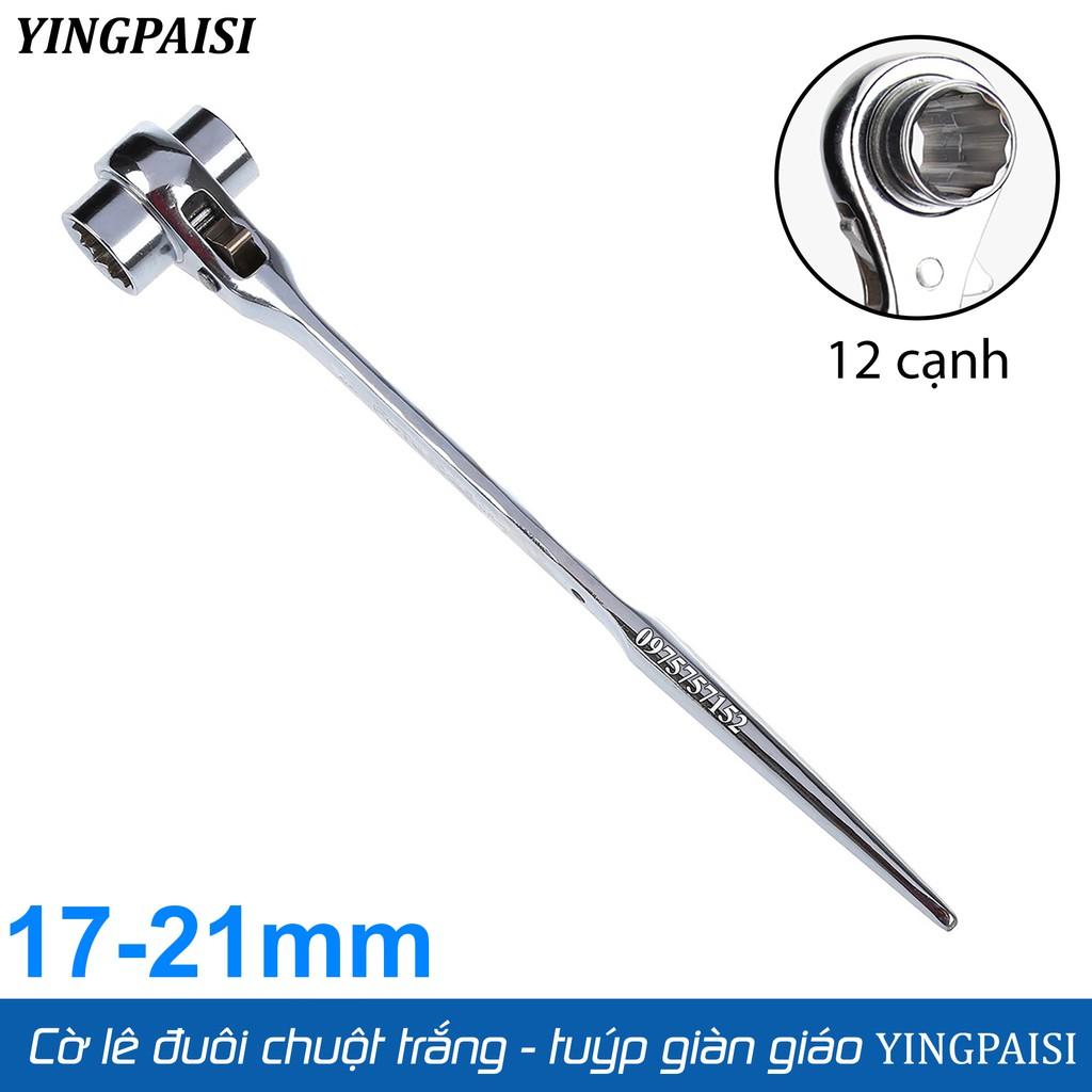 Cờ lê đuôi chuột trắng 17-21 mm, cờ lê giàn giáo tự động YINGPAISI thép CR-V, tuýp giàn giáo đa năng 2 đầu