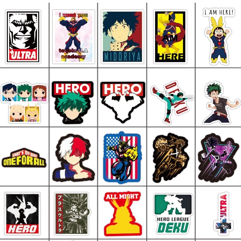 Sticker 100 miếng hình dán My hero Academia SetB