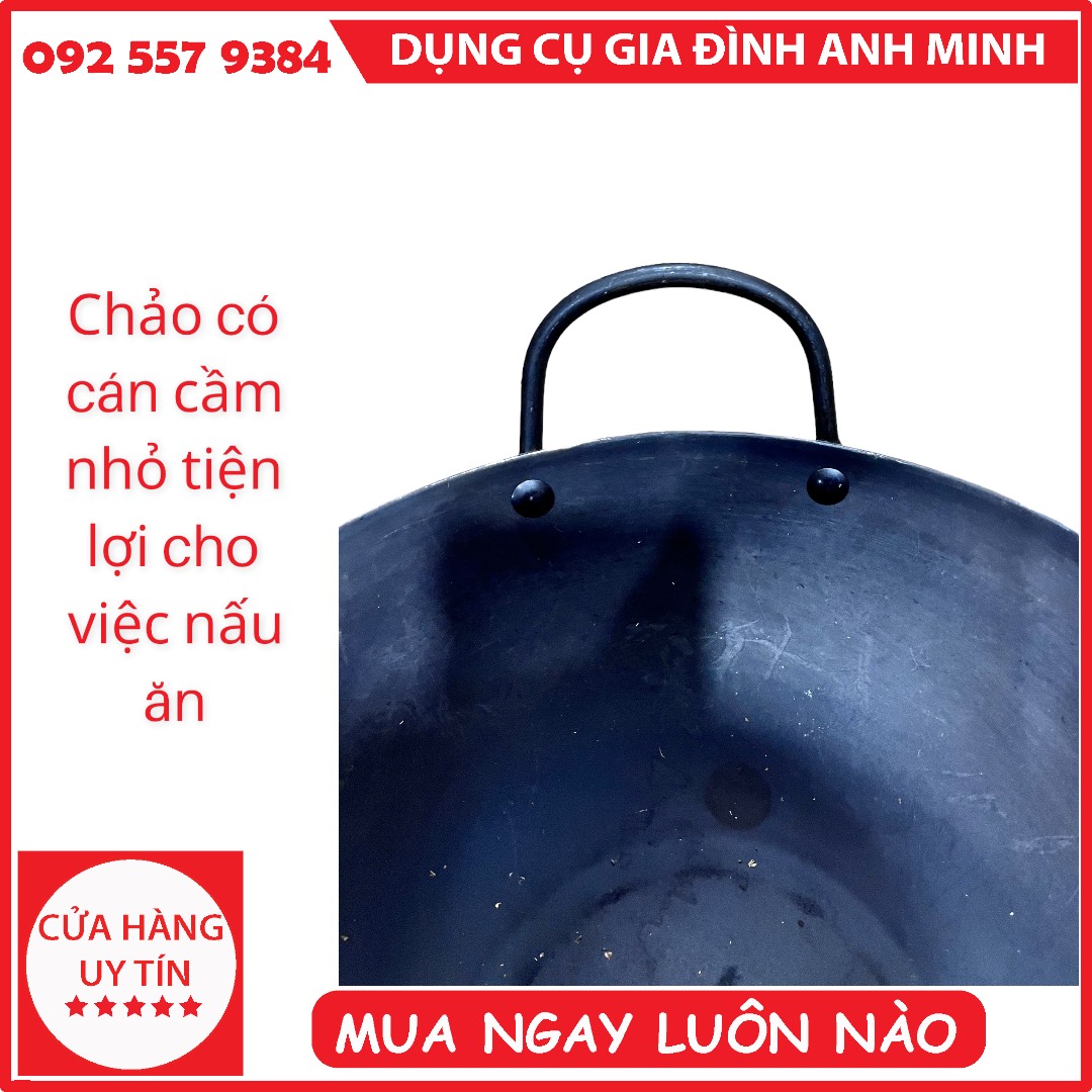 Chảo thép tay cầm cao cấp 36cm - chảo thép nhà hàng - chảo thép chuyên dụng - chảo thép chất lượng