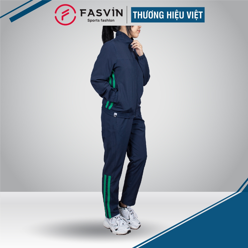 Hình ảnh Bộ quần áo gió nữ 2 lớp FASVIN BN23601.HN vải thể thao cao cấp 02 lớp hàng chính hãng