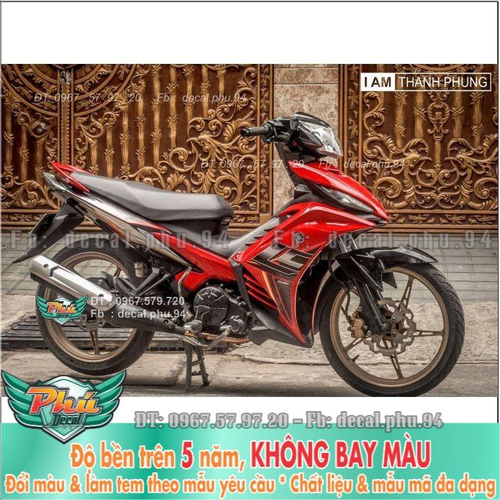 Tem rời Exciter 135 Lc đỏ bạc  -1