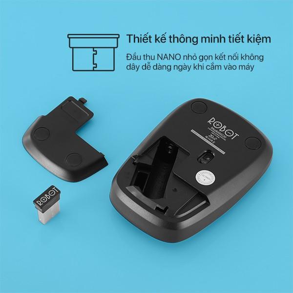 Chuột Không Dây 2.4GHz Dễ Thương, Có 2 Màu, Khoảng Cách Tín Hiệu 20m Công Nghệ Cảm Biến Quang Học 1600DPI - Hàng Chính Hãng