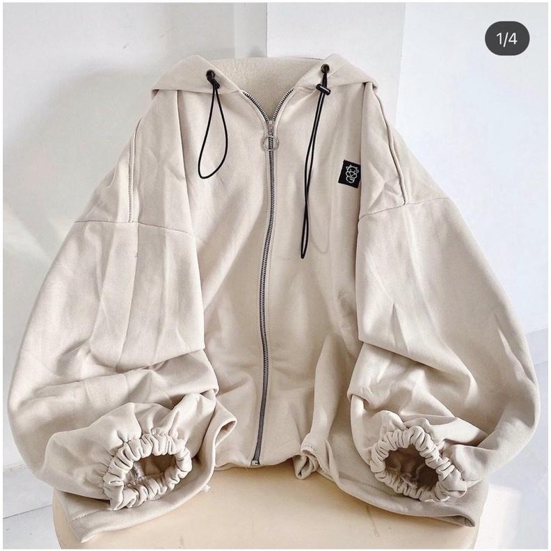 Áo khoác dạ kaki thêu có nón 2 lớp unisex ulzzang nam nữ AK180