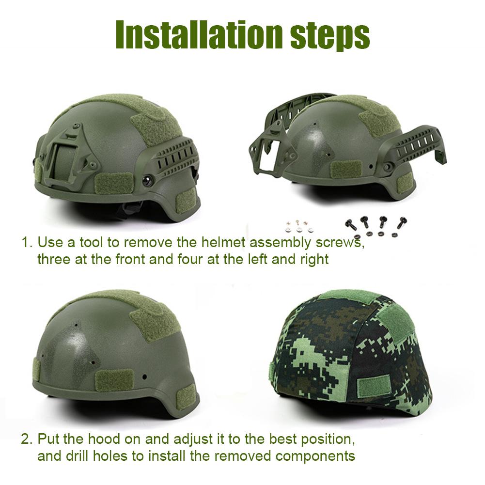Bảo vệ mũ bảo hiểm chiến đấu chiến thuật chiến thuật của quân đội CS Mũ bảo hiểm Mũ bảo hiểm Mũ bảo hiểm Airsoft Airsoft Airsoft. Color: A Black