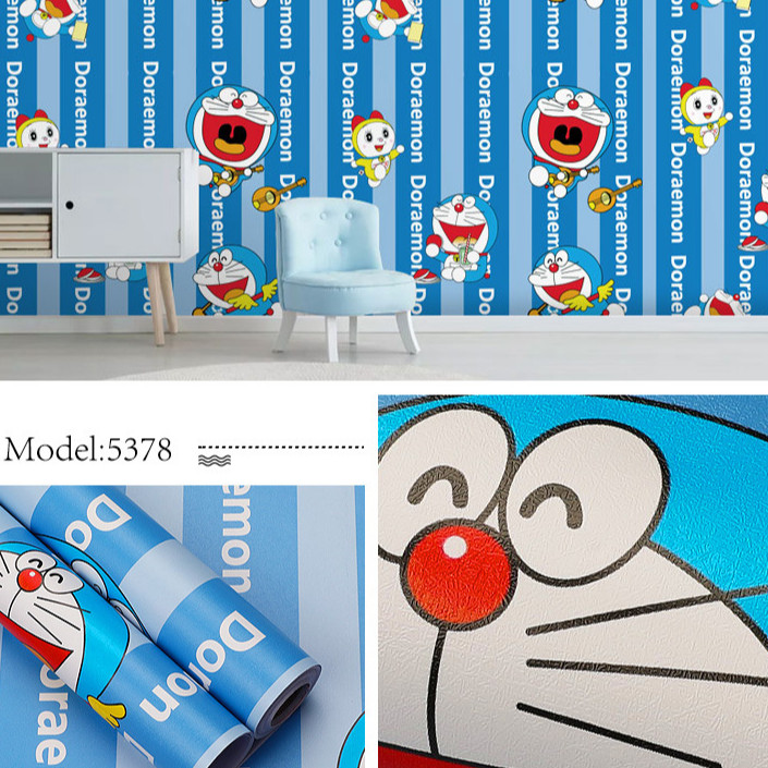Cuộn 5m Decal Giấy Dán Tường DOREMON and DOREMI