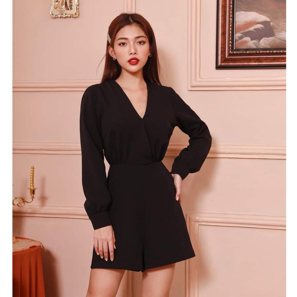 Jumpsuit đen tay dài hở lưng sang chảnh bigsize váy đầm nữ đẹp đi biển giá rẻ