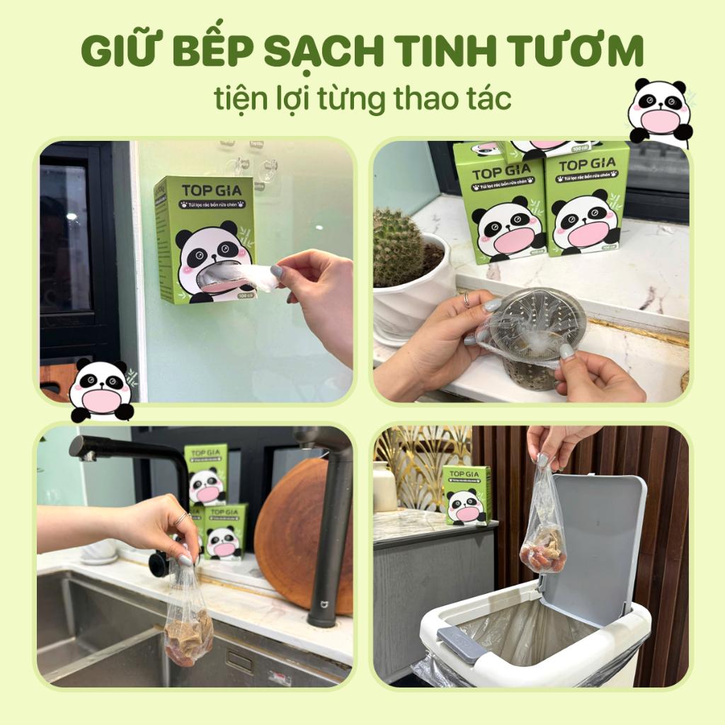 100 túi lọc rác bồn rửa chén TOPGIA, giỏ lưới tiện lợi, giữ cho chậu rửa luôn sạch sẽ