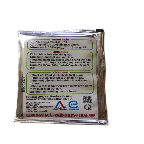 Phân bón làm dai cuốn trái, cuốn hoa 20ml