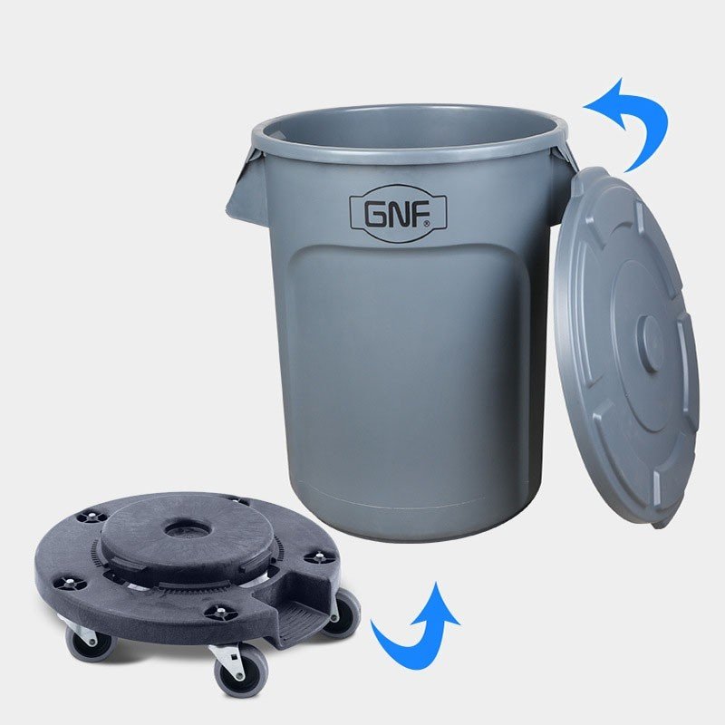 Thùng đựng rác nhựa tròn có bánh xe CHINASOUTH, chuyên dụng cho nhà bếp nhà hàng khách sạn