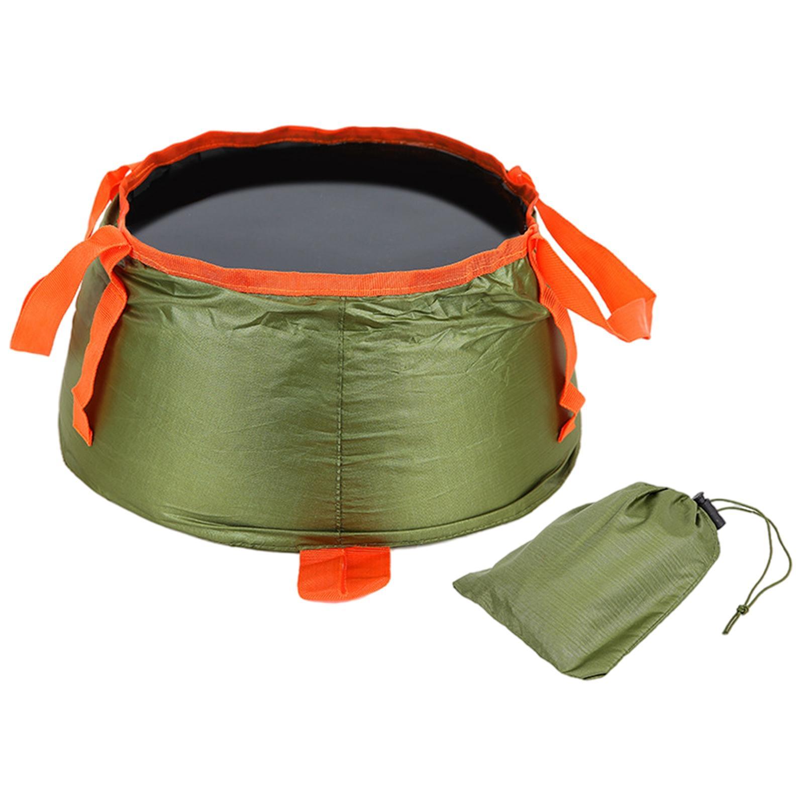 2Pcs Collapsible Bucket Foldable for Camping with Carry Bag Wash Basin