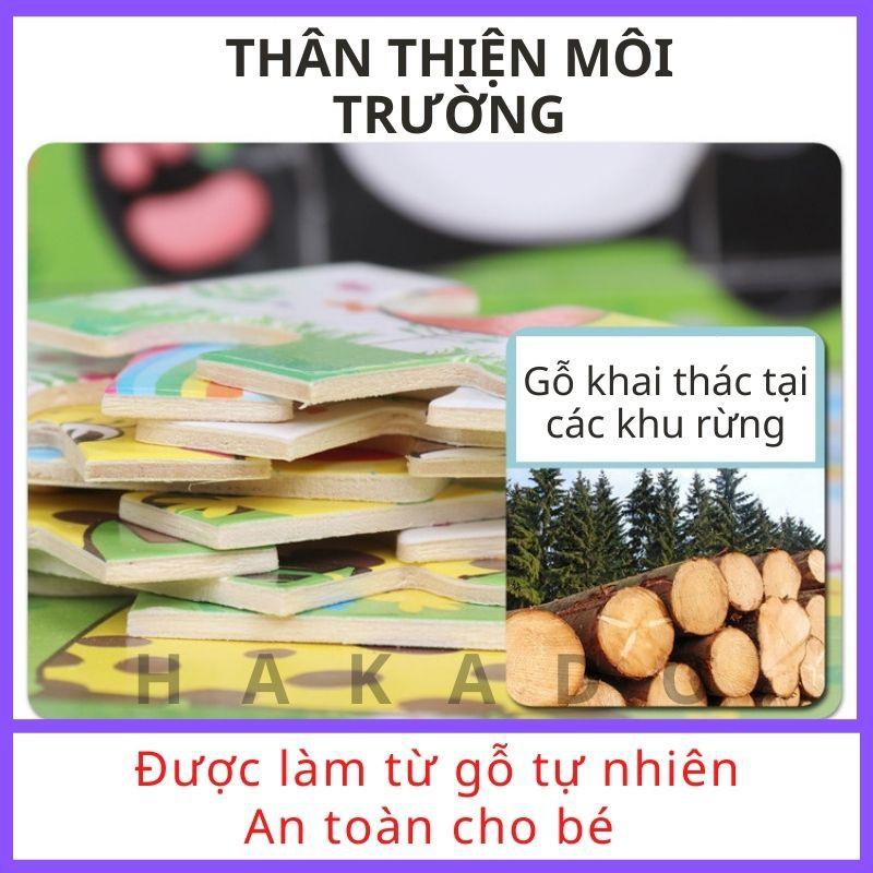 Đồ chơi xếp hình Tranh Ghép gỗ 9 miếng cho bé phát Triển Trí Tuệ