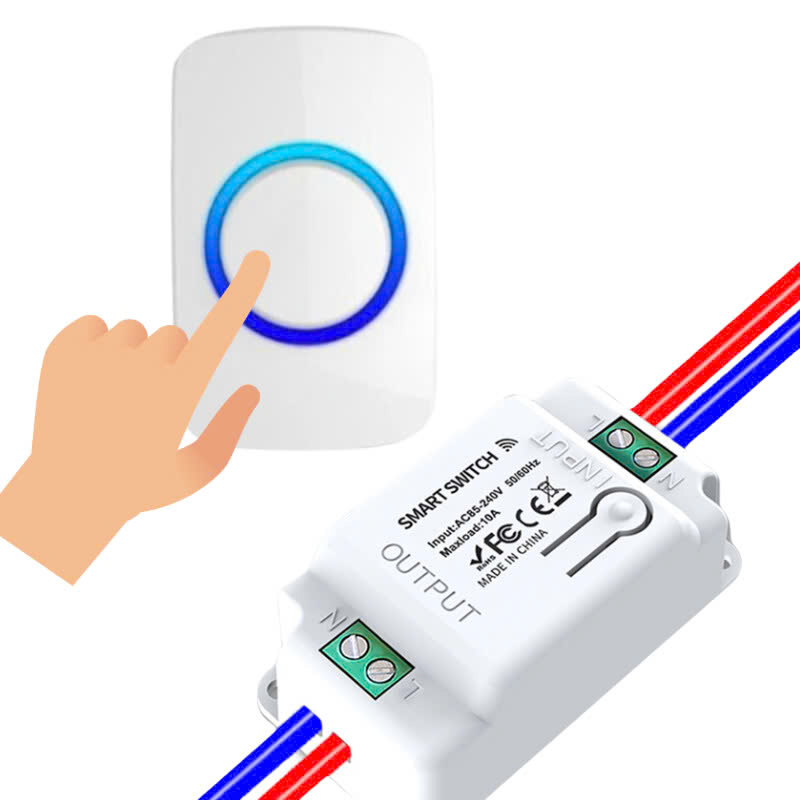 Công Tắc Không Dây Nút Bấm Cầm Tay Dán Tường Tiện Lợi 433mhz Bảo Hành 1 Năm