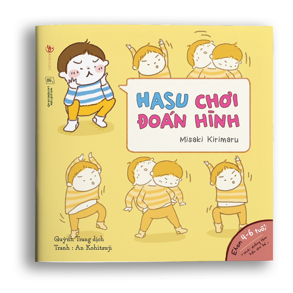 Combo 4 cuốn truyện tranh Ehon Nhật Bản - Những câu chuyện kỳ lạ của Hasu (Hasu chơi đoán hình, Hasu đầu quần, Hasu đi cắm trại, Hasu làm vườn) - Dành cho trẻ từ 4 - 6 tuổi